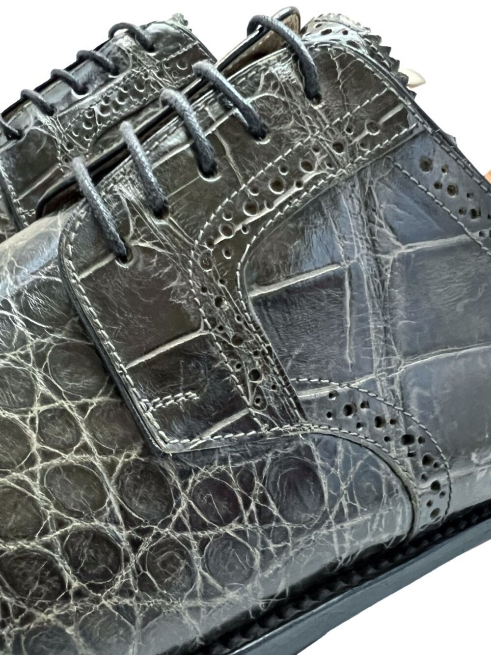 $2000 Davanzati Mens Genuine ALLIGATOR CROCODILE Skin Shoes 13 + Ferragamo Bags